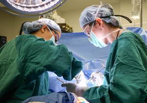 Two vascular surgeons in the Operating Room