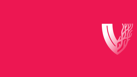 Pink background with white VAM logo