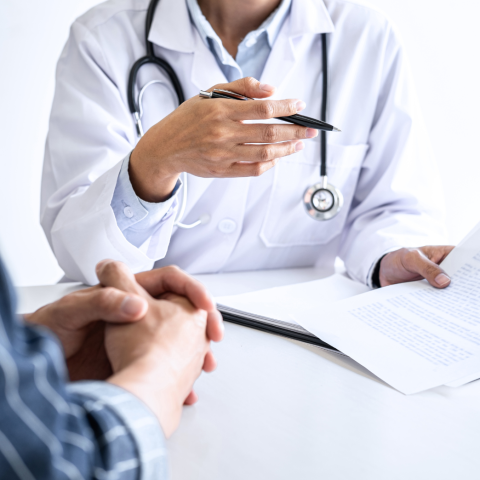 doctor reviewing treatment with patient