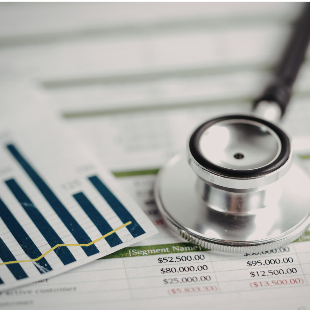 stethoscope and financial documents