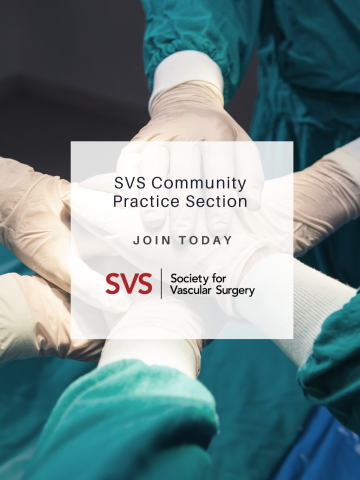 A team of medical professionals wearing surgical gloves with the SVSCPS logo overlayed.